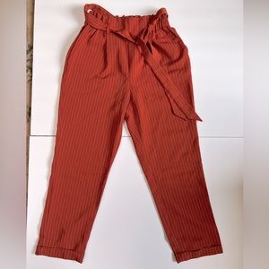 Stripe Tie Crop Pants